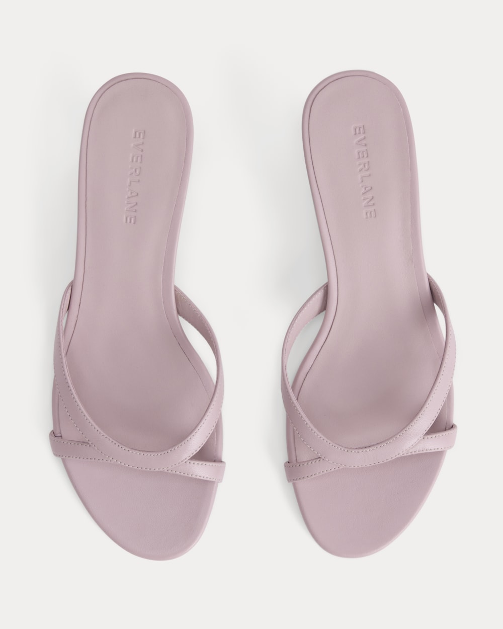 Sculpted Heel Sandal in Pale Mauve — detail view