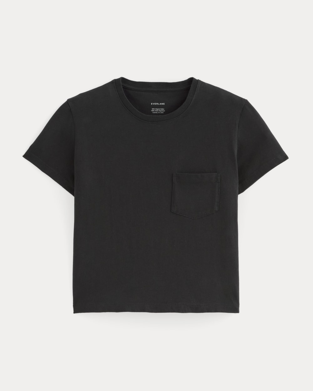 The Box-Cut Tee in Essential Cotton in Black — alternate view