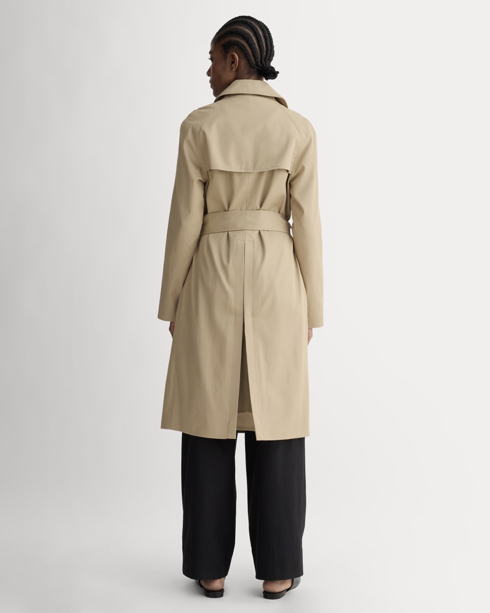 The Modern Trench Coat in Cornstalk — detail view