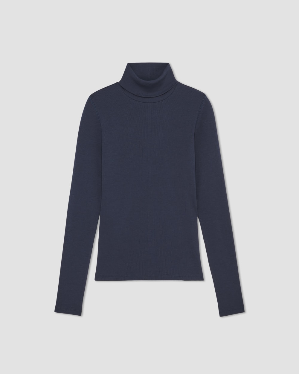The Luxe Rib Turtleneck in Navy — alternate view