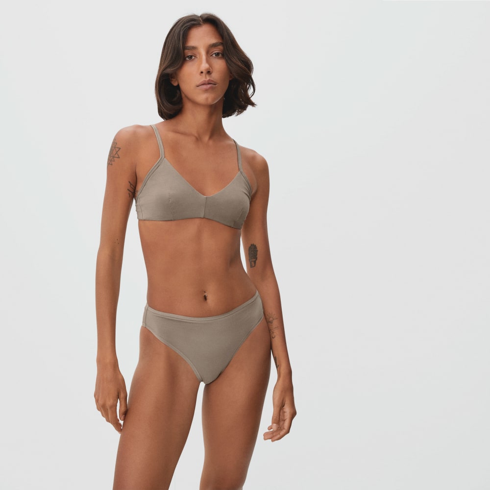 The Cotton Bralette in Burnt Sugar — front view