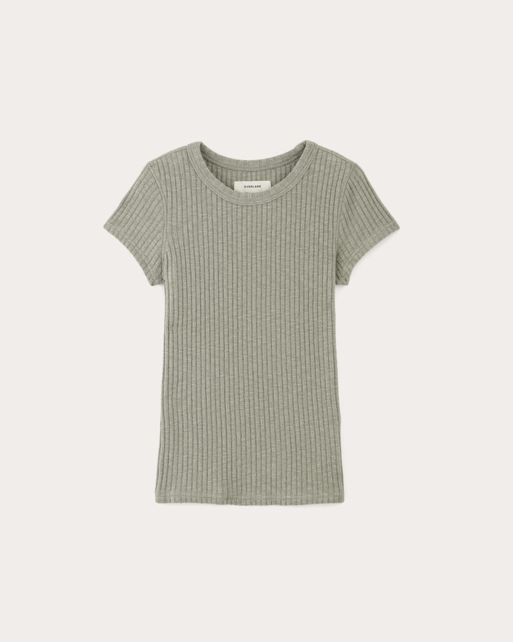 The Cozy Rib Tee in Sage Green — alternate view