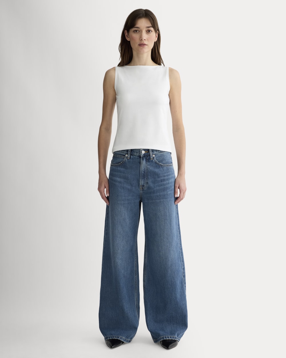 The Form Boatneck Tank in White — detail view