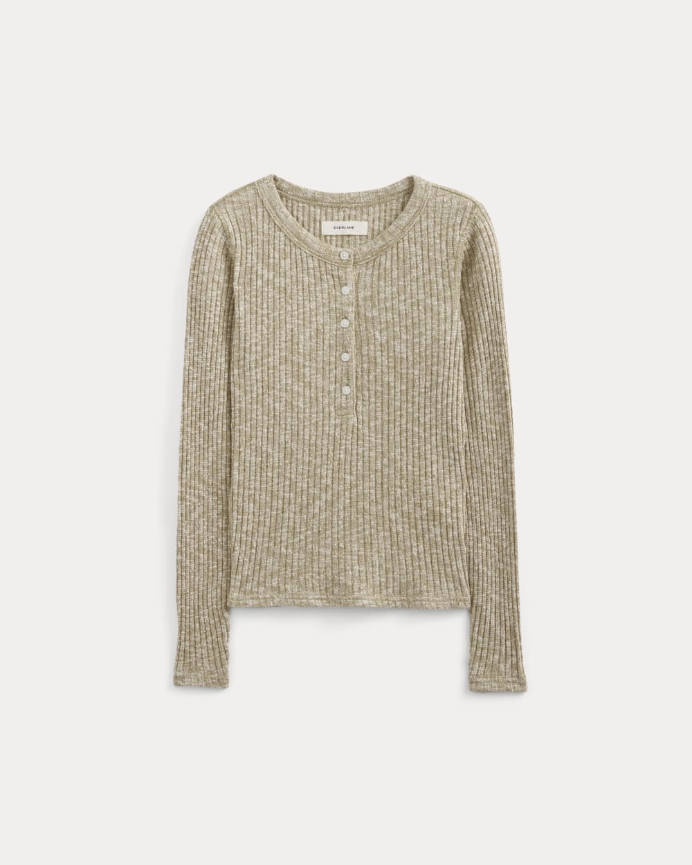 The Cozy Rib Henley in Cornstalk / Bone Twist — alternate view
