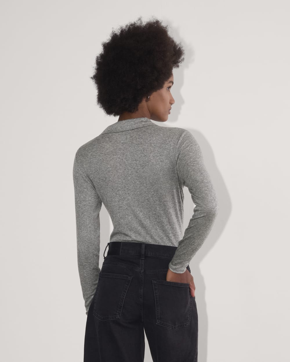 The Henley in Butterluxe in Heather Charcoal — detail view