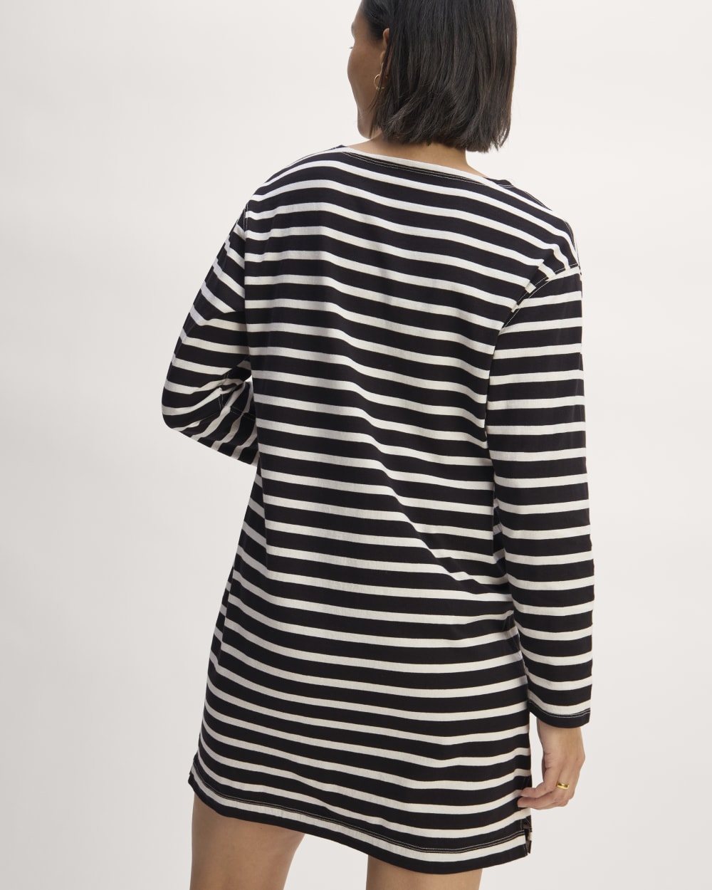 The Mariner Dress in Black / Bone — detail view