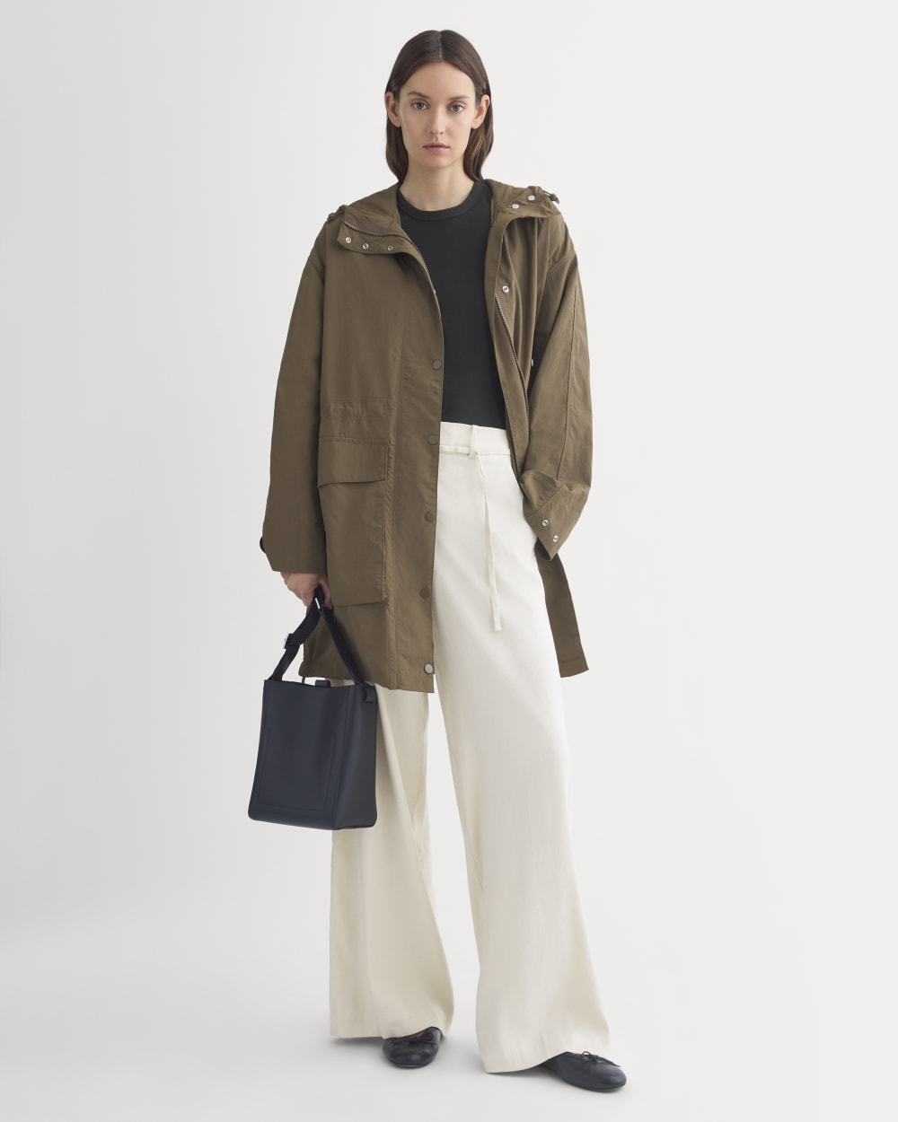 Oversized Parachute Parka in Beech — detail view