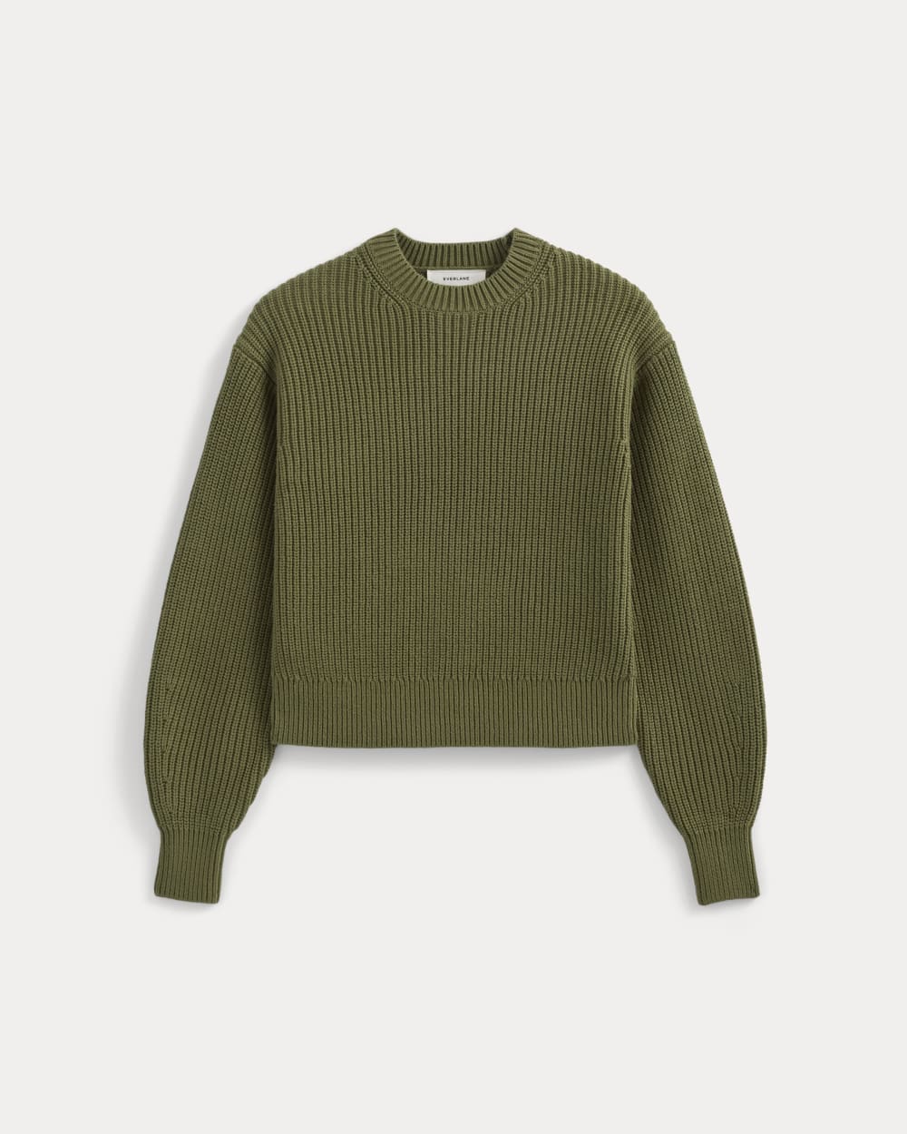 Cropped Ribbed Crew in Everyday Cotton in Mayfly — alternate view