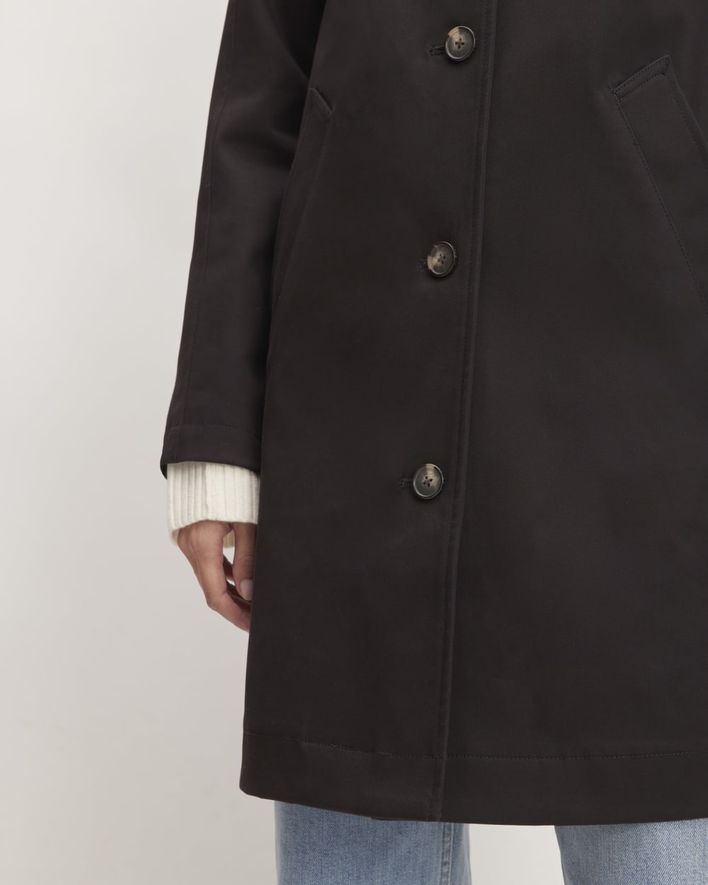 The Mac Coat in Black — detail view