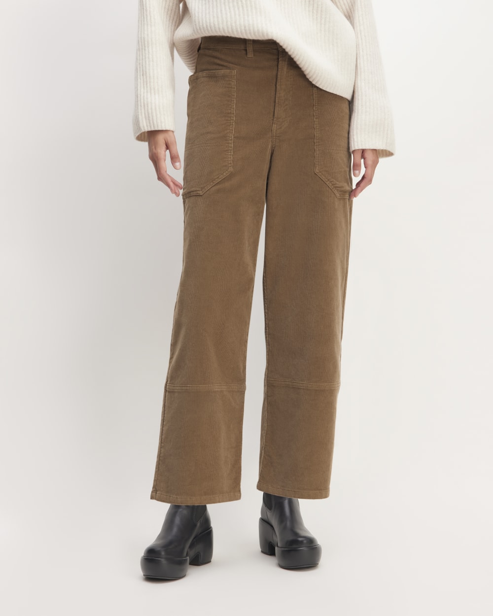 The Corduroy Gardener Pant in Toasted Coconut — detail view