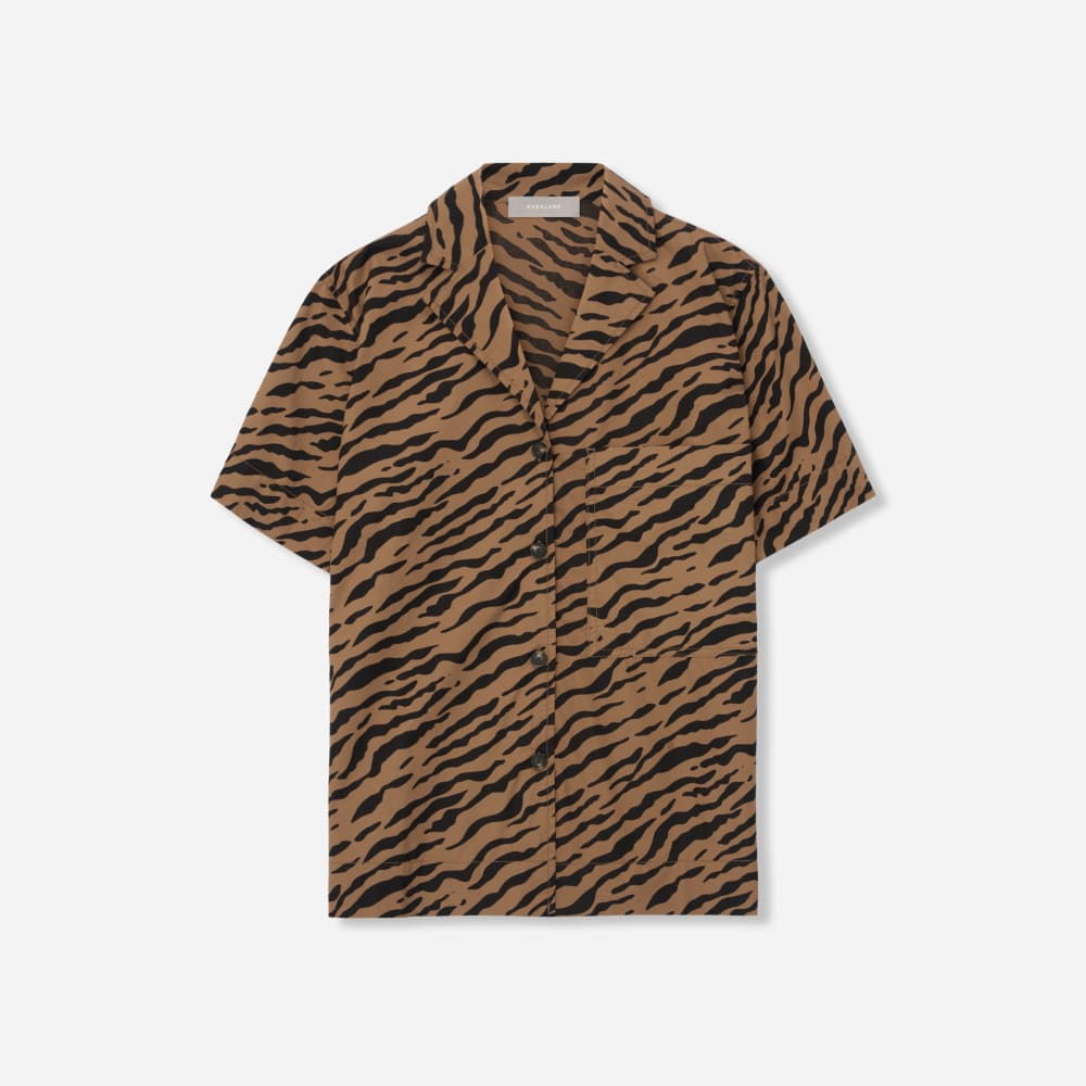 The Poplin Shirt in Tiger Stripe Toasted Coconut — alternate view