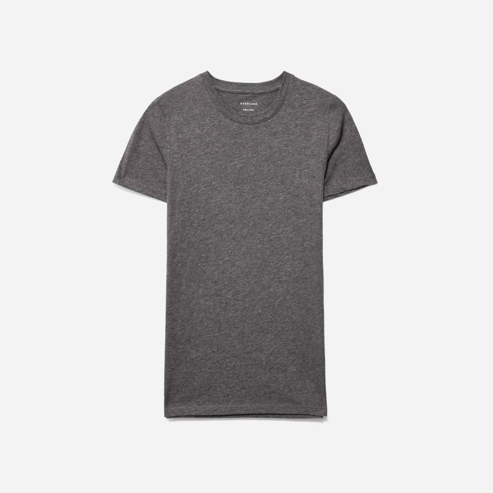 The Organic Cotton Crew Tee in Charcoal — front view