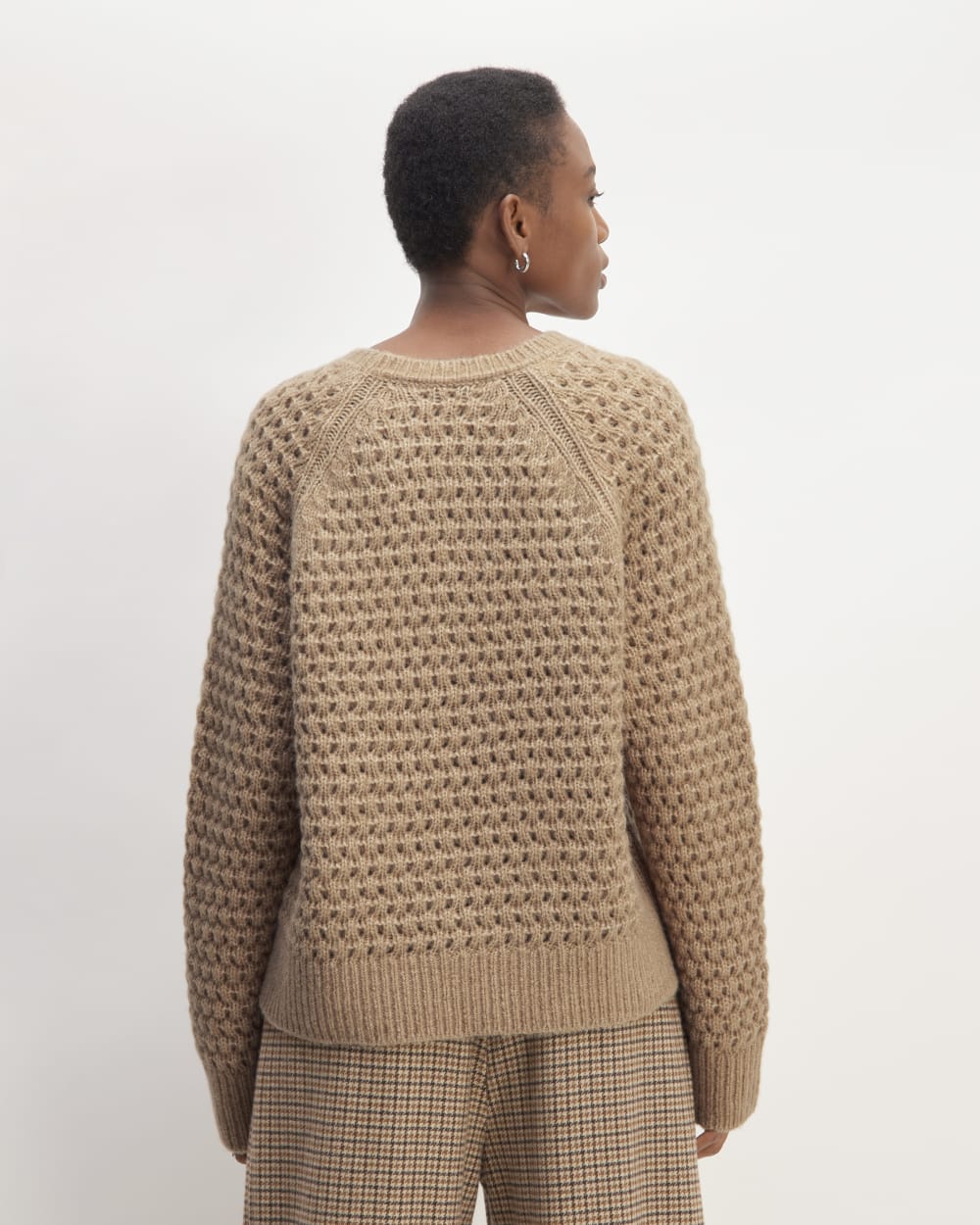 The Cloud Oversized Textured Crew in Tiger's Eye — detail view