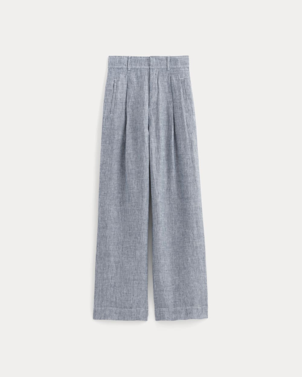 The Linen Way-High® Drape Pant in White / Blue — alternate view