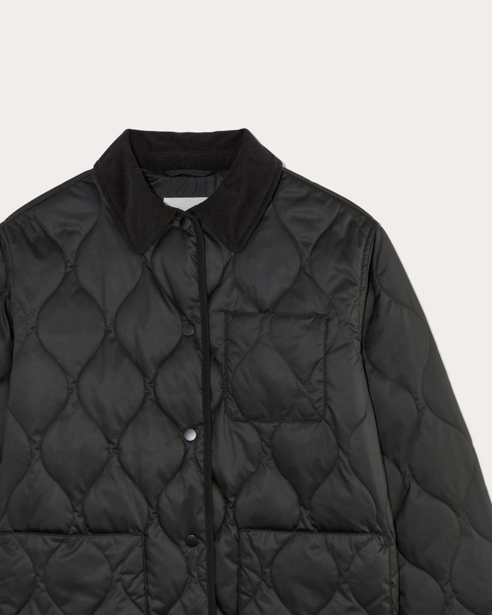 The Quilted Ranch Jacket in Black — detail view