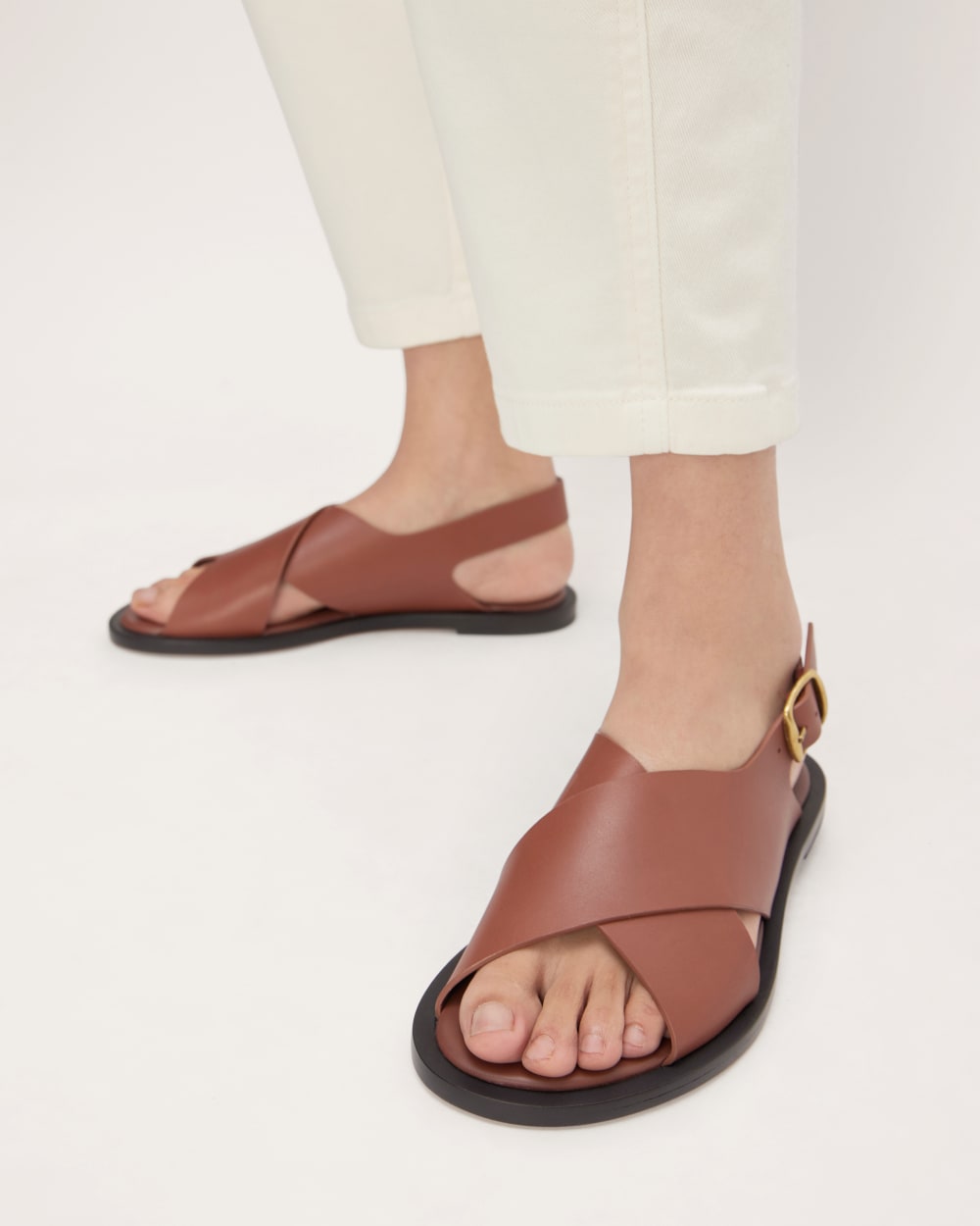 The City Crossover Sandal in Rum — alternate view
