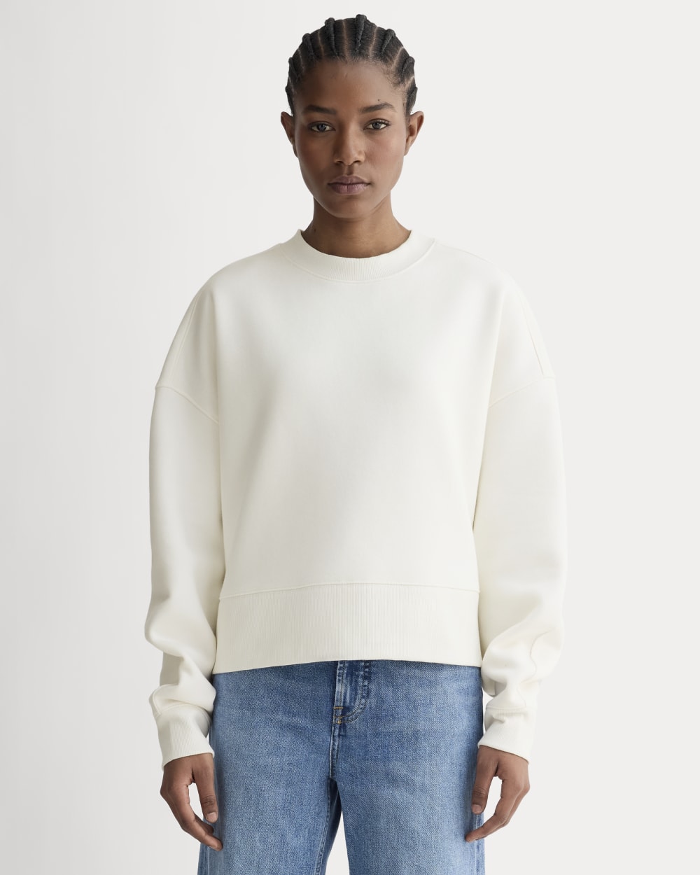 Luxe Fleece Sweatshirt in Bone — front view