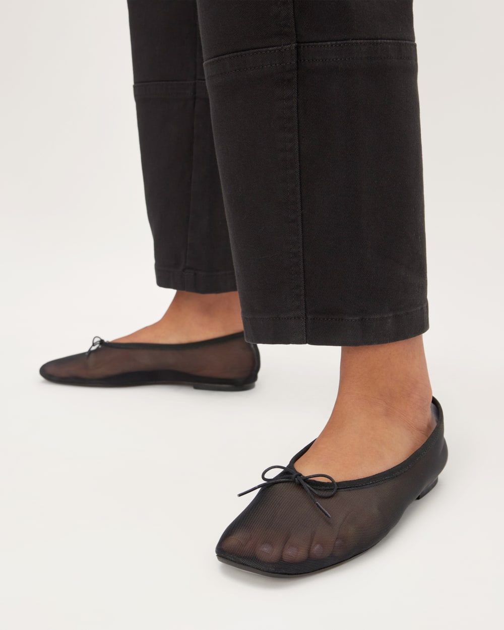 The Day Ballet Flat in Black Mesh — alternate view