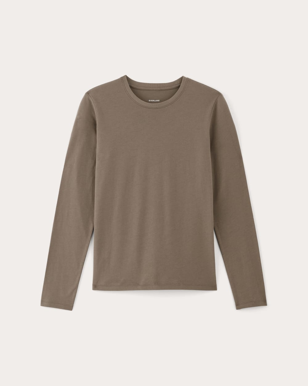 The Slim Long-Sleeve Crew in Essential Cotton in Clay — alternate view