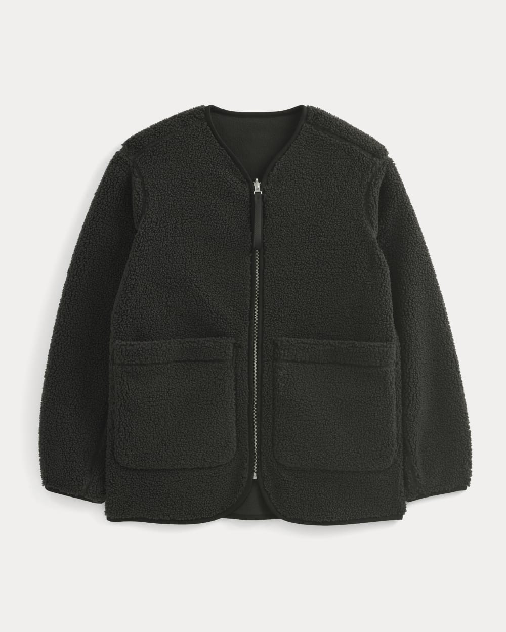 Reversible Teddy Jacket in Black — alternate view