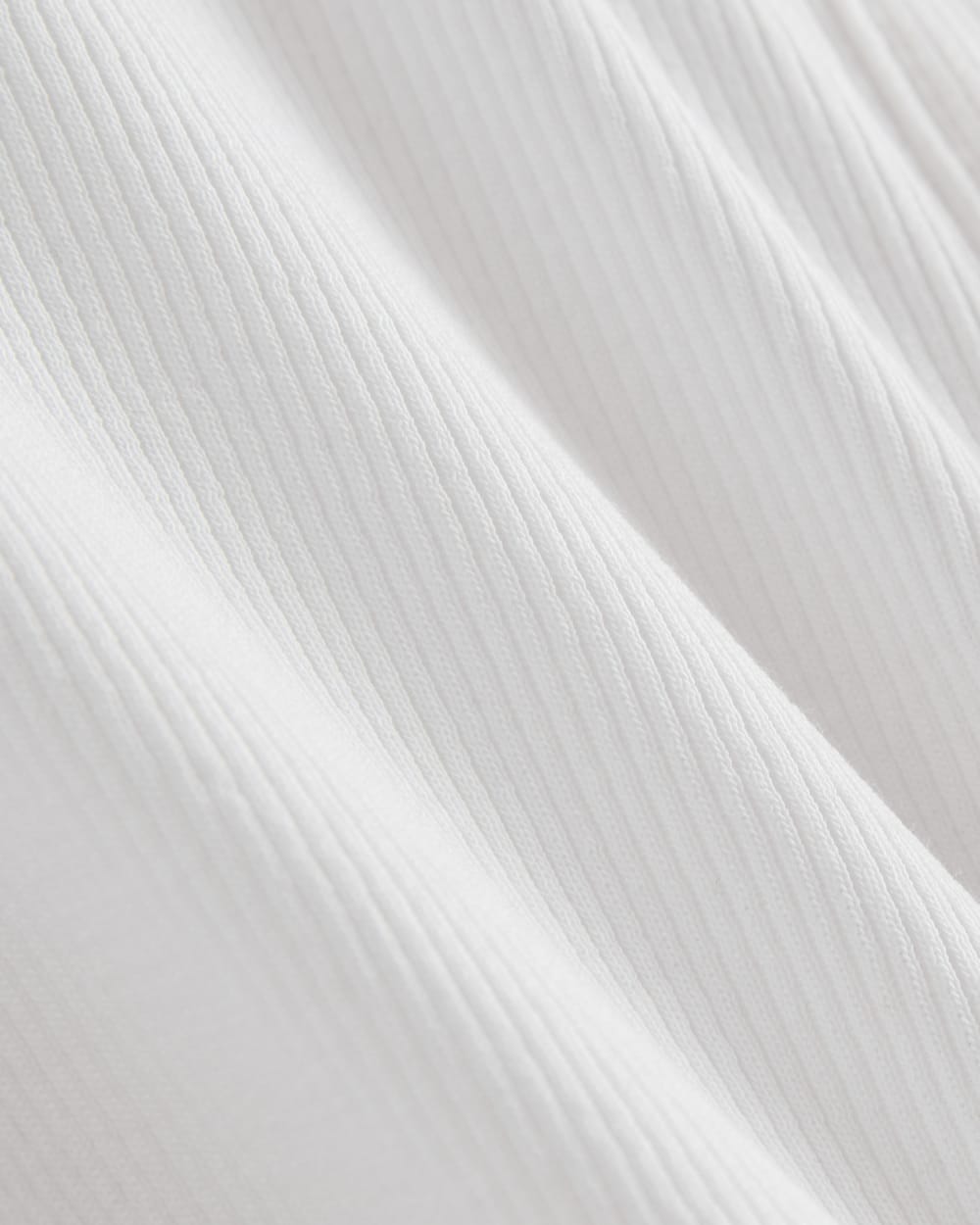The Luxe Rib Henley in White — detail view