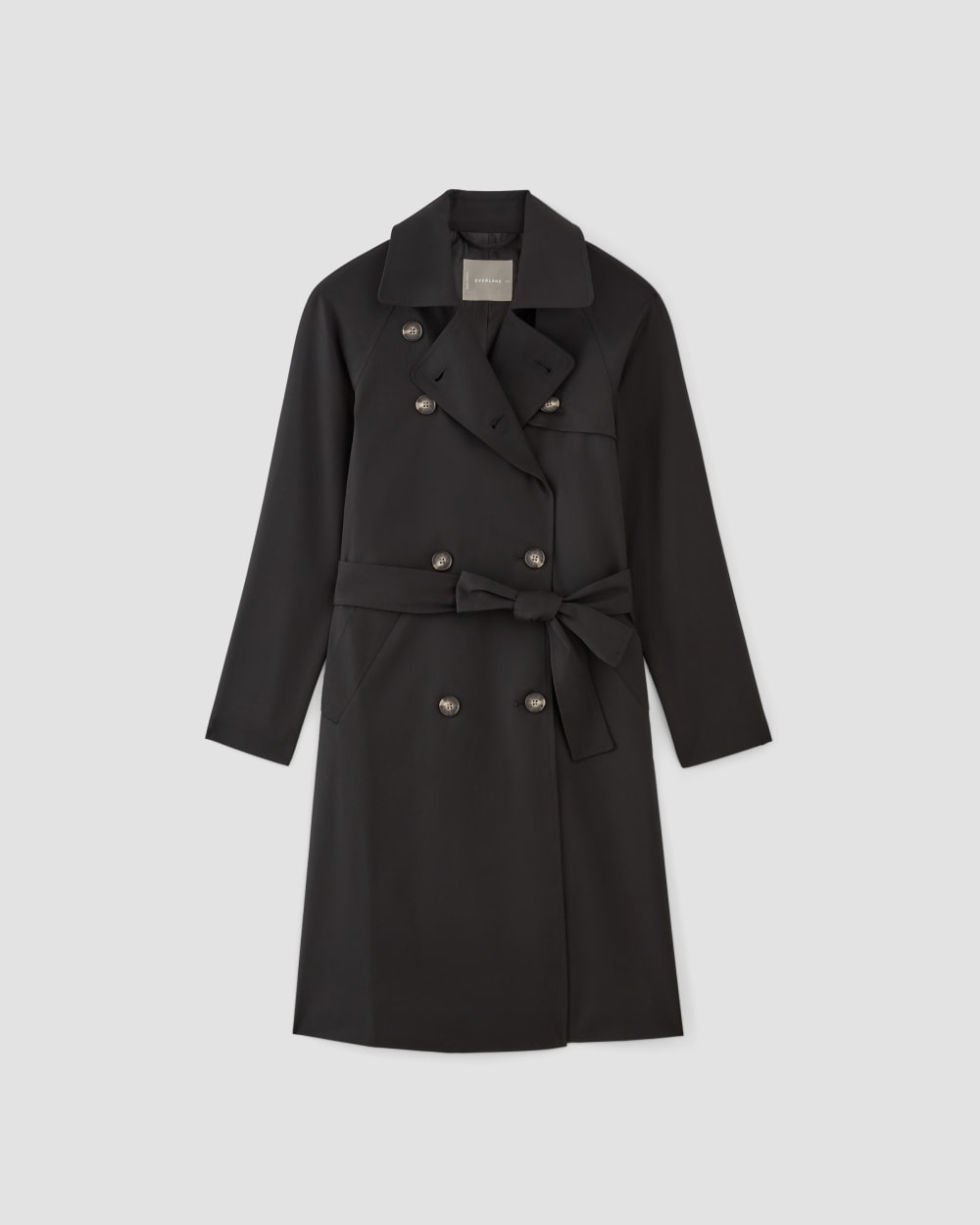 The Italian Wool Modern Trench in Black — alternate view