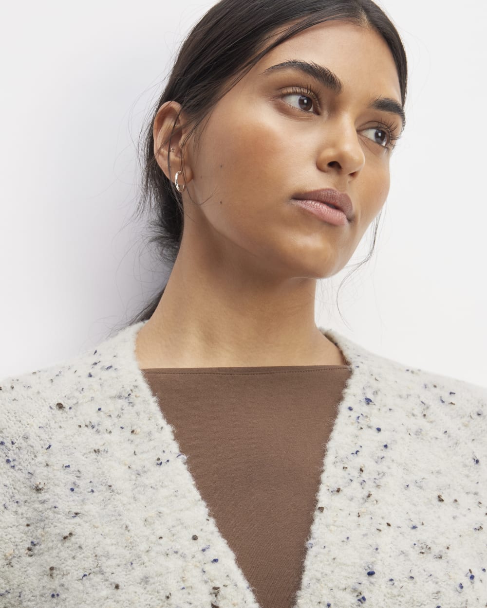 The Confetti Cardigan in Bone Multi — detail view