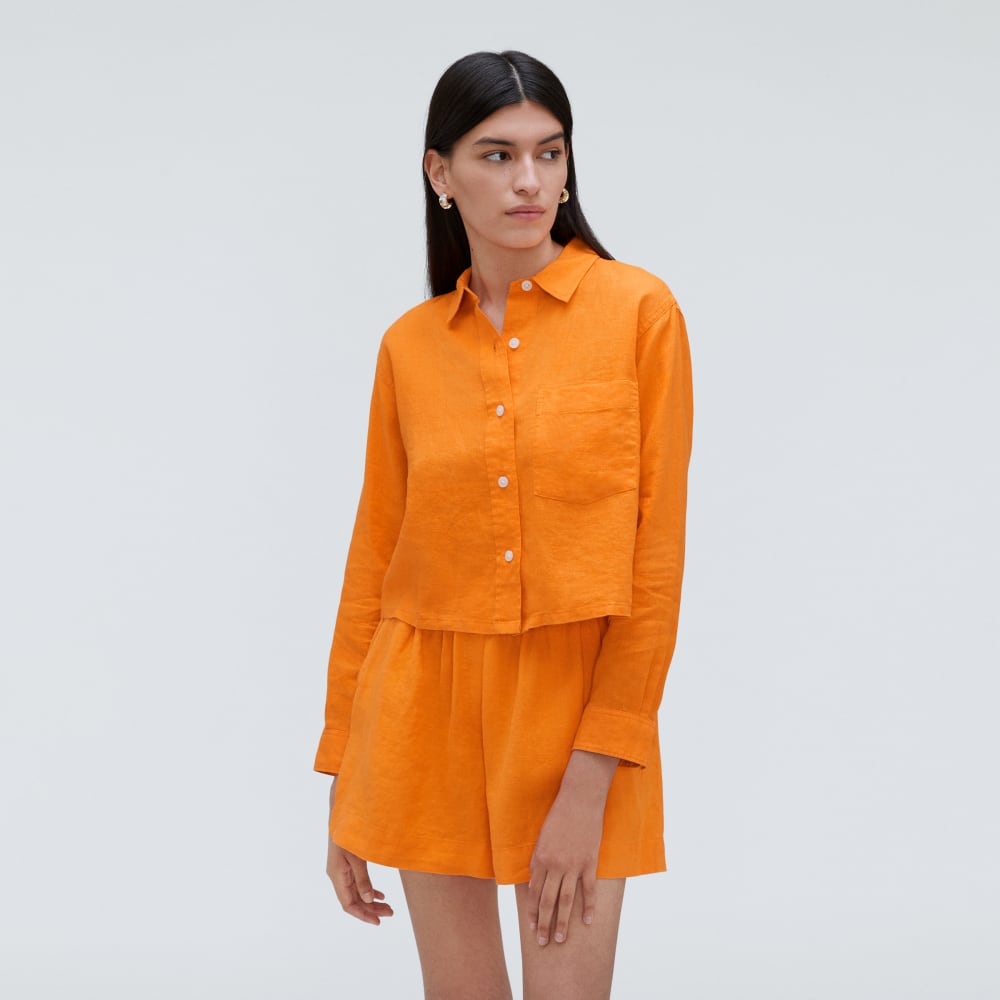 The Linen Way Short Shirt in Turmeric — alternate view