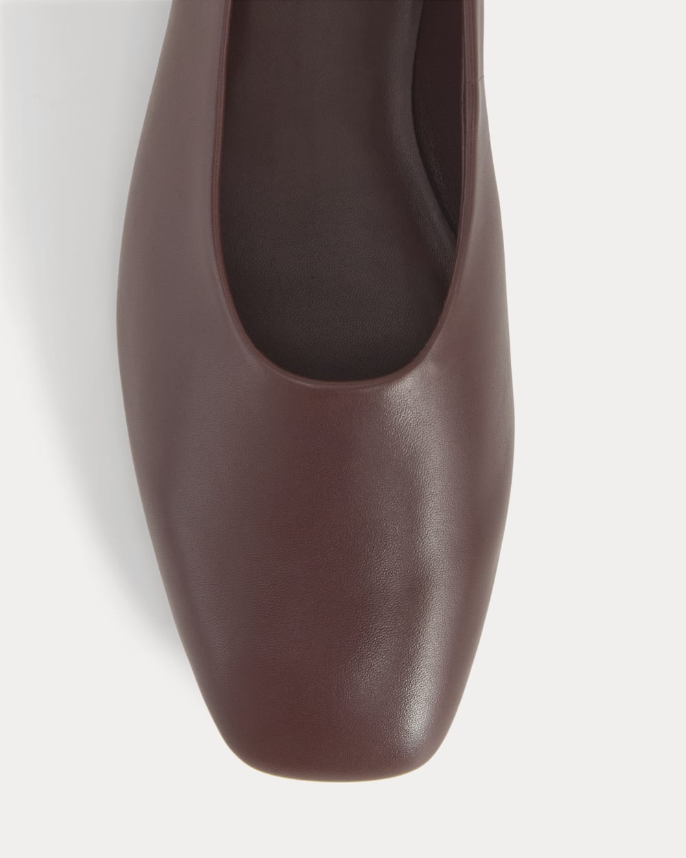 Gallery Square-Toe Flat in Burgundy — detail view