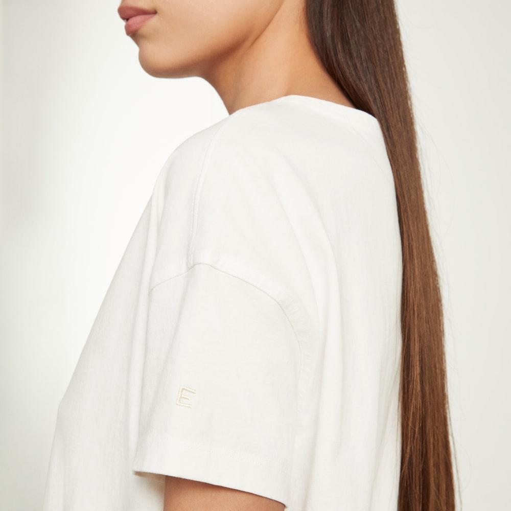 The Oversized Mariner Dress in White — detail view