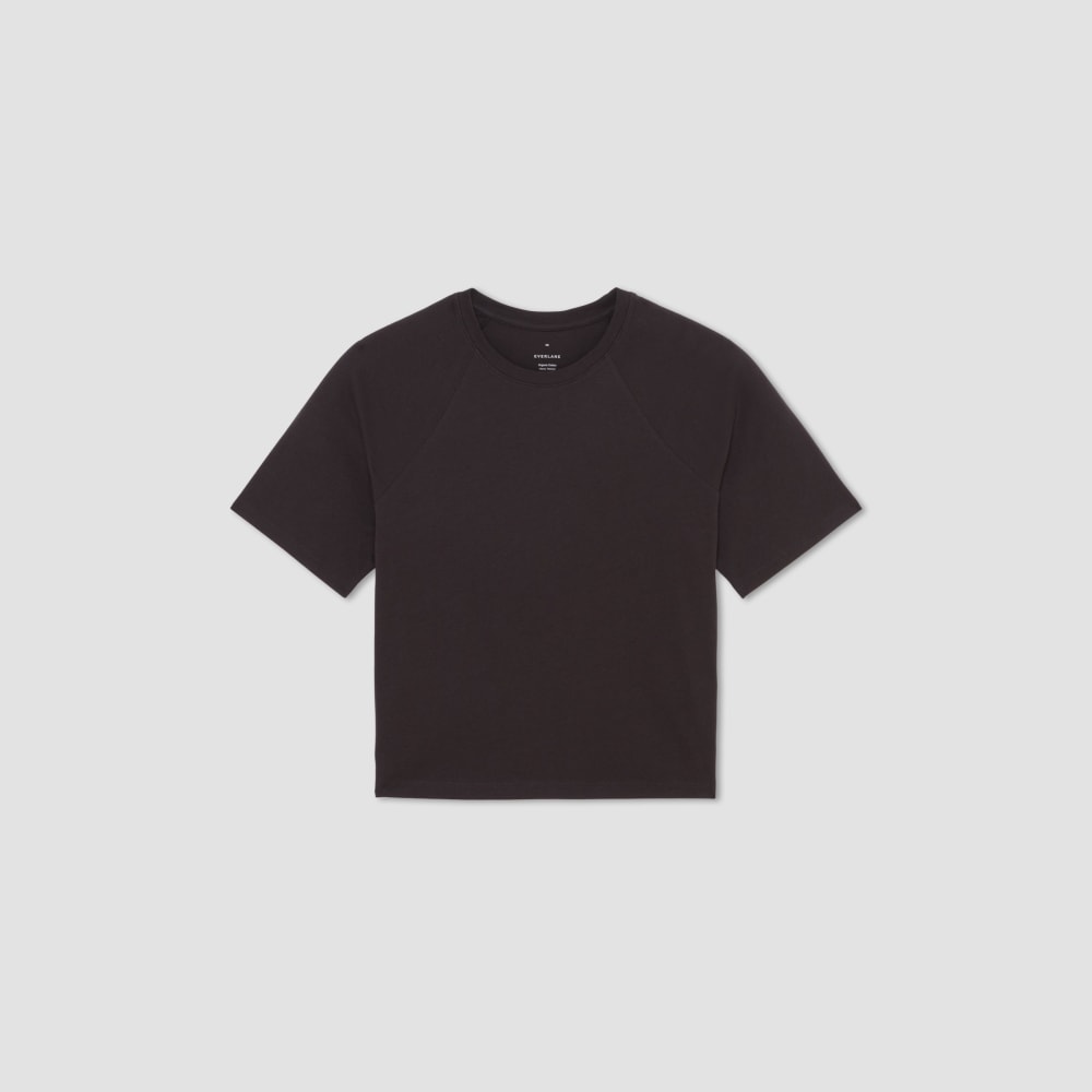 The Organic Cotton Raglan Tee in Vintage Black — alternate view