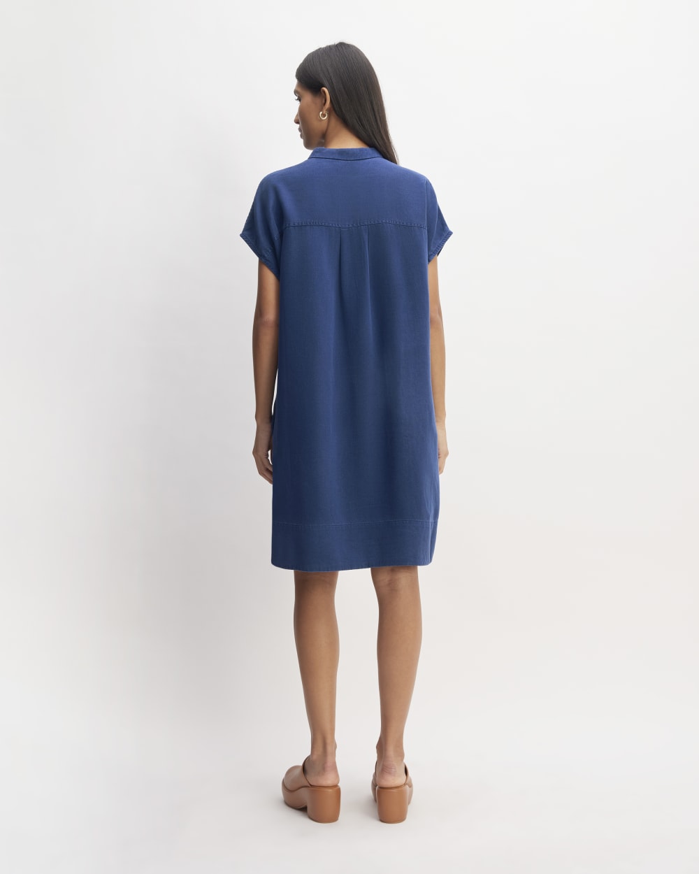 The TENCEL™ Easy Workwear Dress in Bellwether Blue — detail view