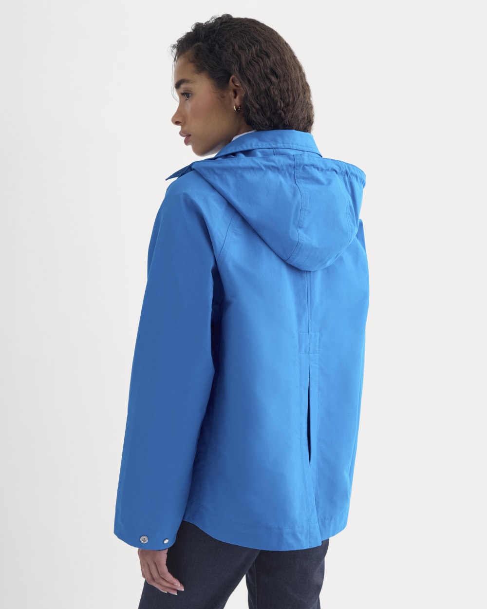 The Short Anorak in Imperial Blue — detail view