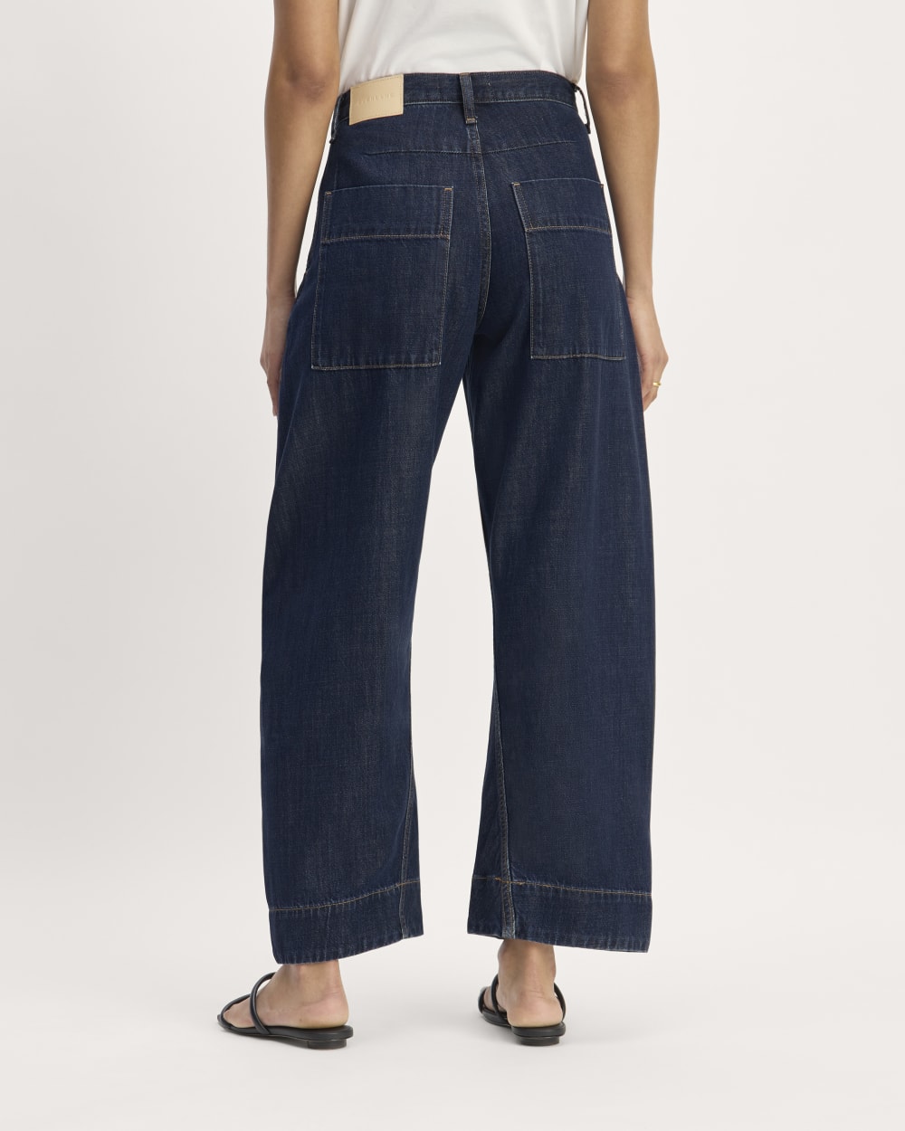 The Summer Barrel Jean in Deep Sea Wash — detail view