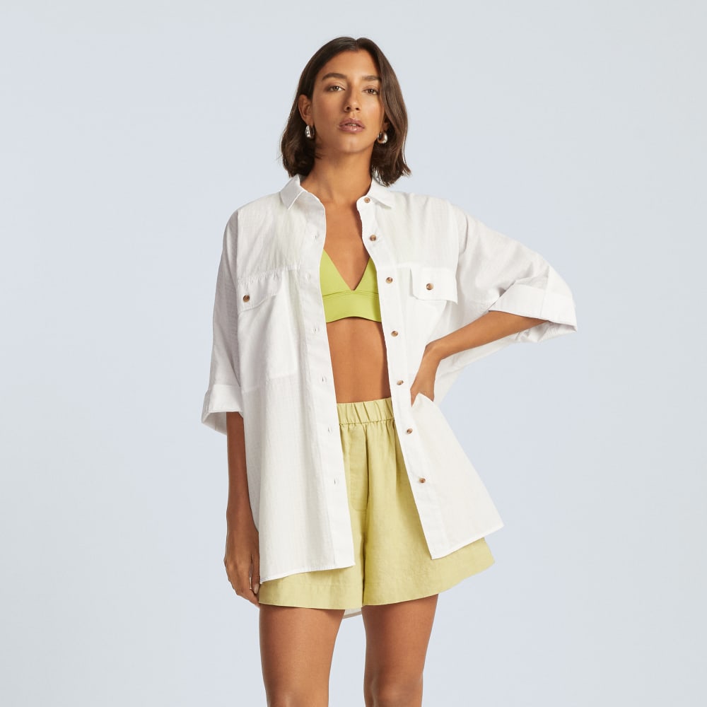 The Cotton Tourist Shirt in White — alternate view