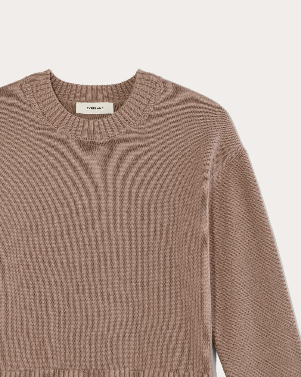 The Boxy Sweater in Everyday Cotton in Rose Dusk — detail view