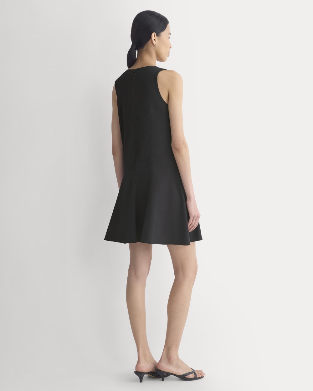 Drop Waist Mini Dress in Black — detail view