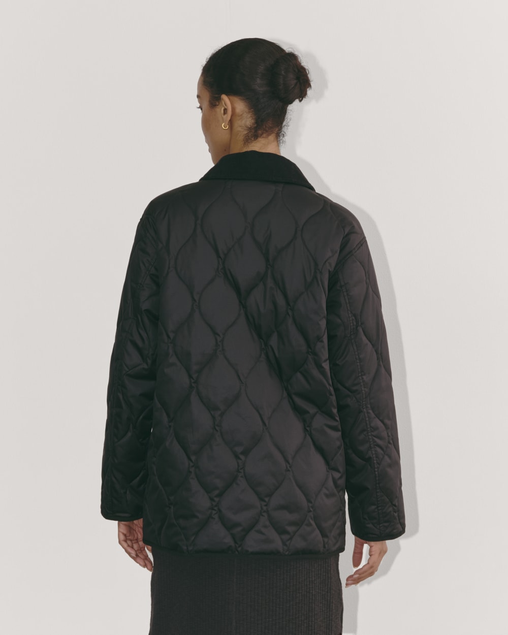 The Quilted Ranch Jacket in Black — detail view