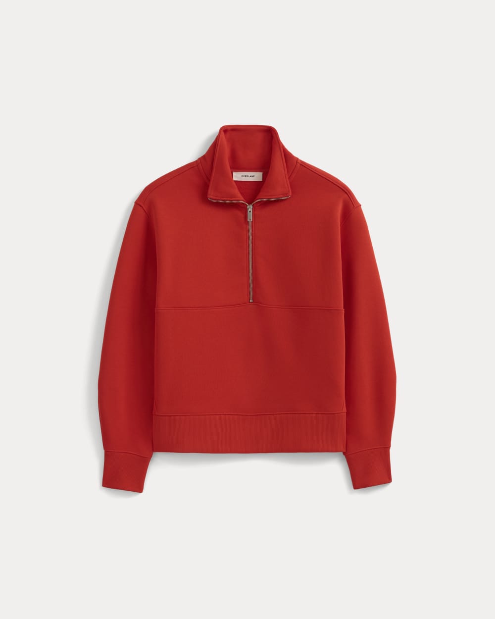 Luxe Fleece Half-Zip Sweatshirt in Fiery Red — alternate view