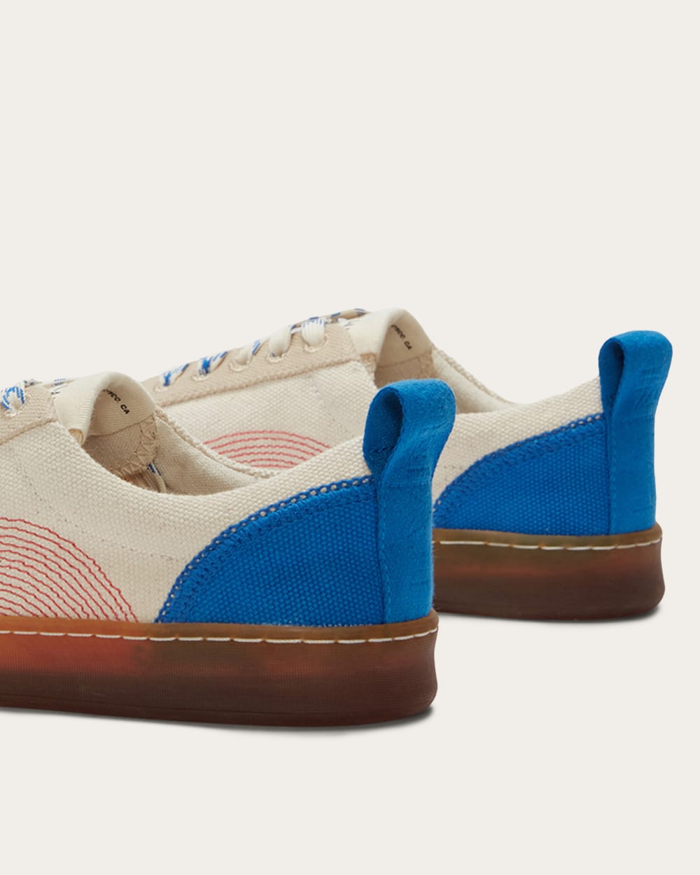 The Tread-Bare Sneaker in Canvas / Lapis Blue / Classic Red — detail view