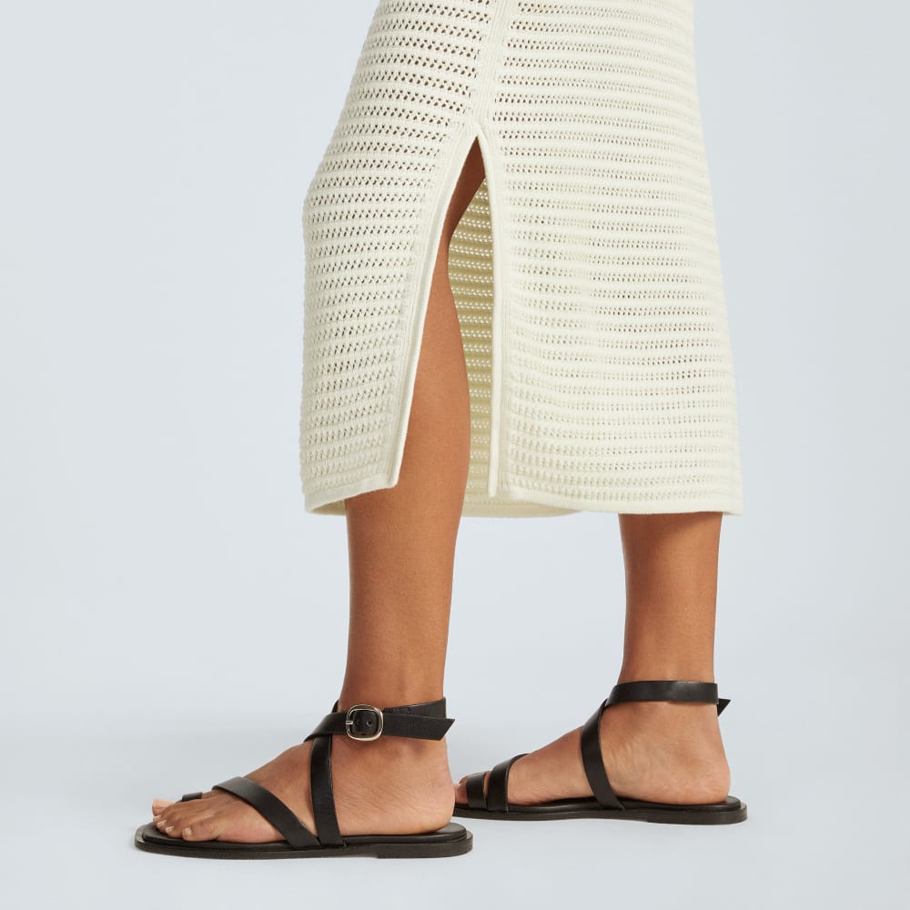The Crochet Knit Skirt in Canvas — detail view