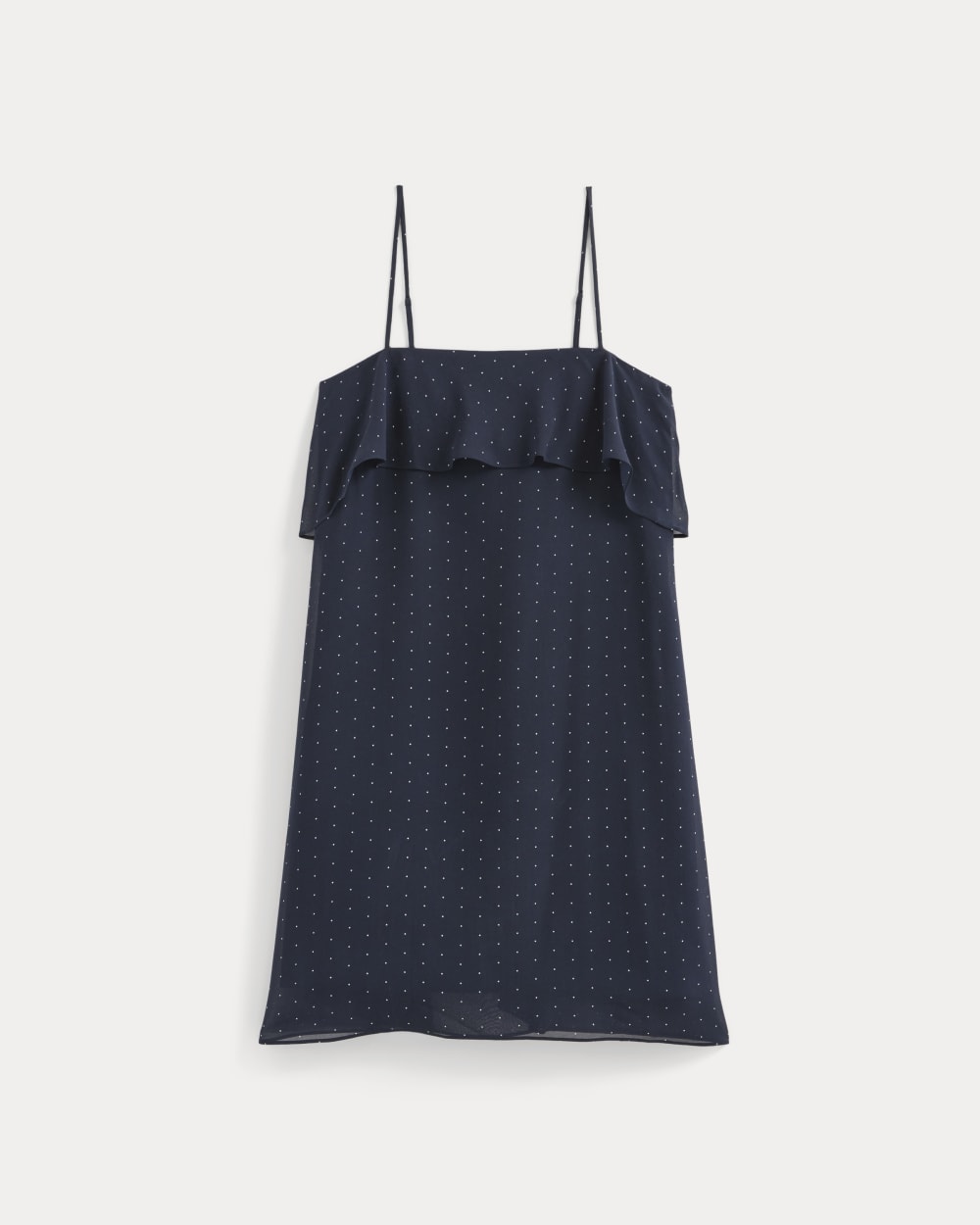 Scarf-Tie Mini Dress in Silk Georgette in Men's Navy/Birch — alternate view