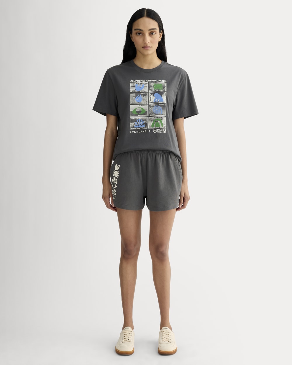 The Everlane x Parks Project Off-Duty Short in Forged Iron / Natural — front view