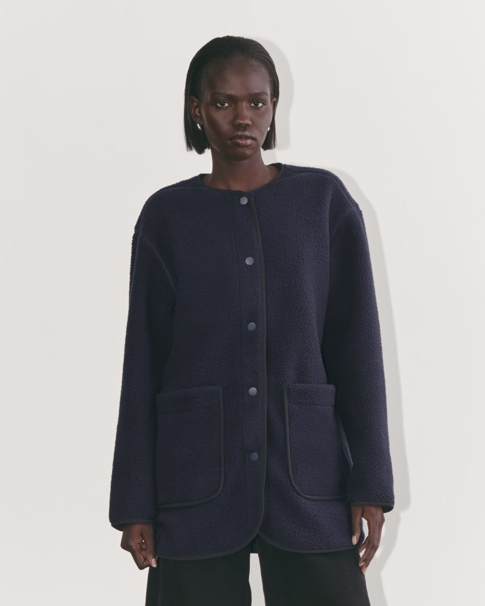 The Teddy Liner in Navy — front view