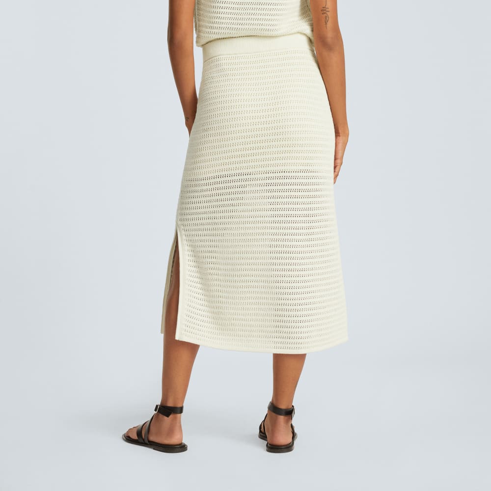 The Crochet Knit Skirt in Canvas — detail view