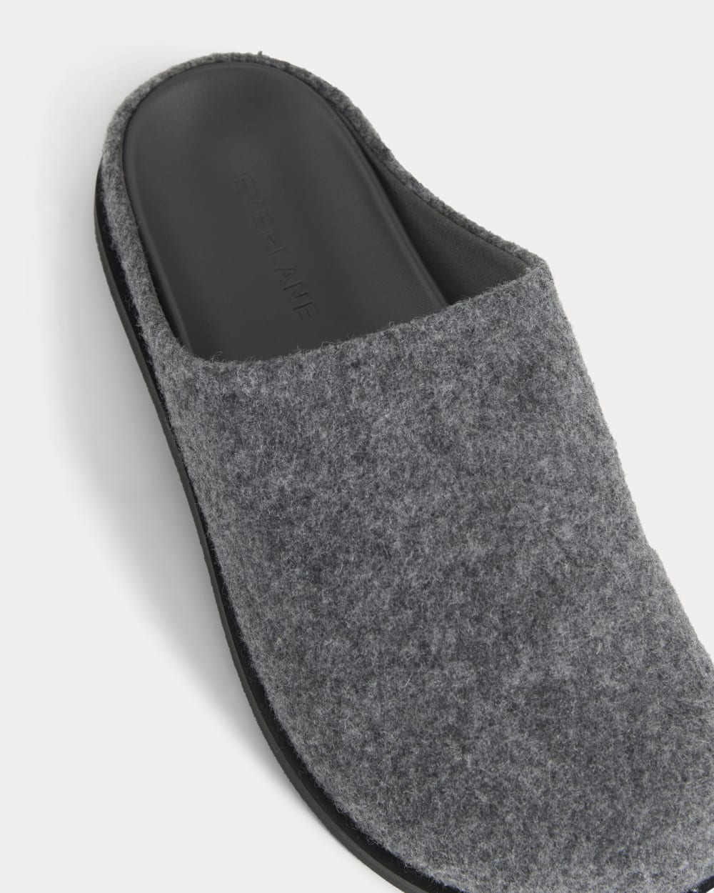 Wool Clog in Charcoal — detail view