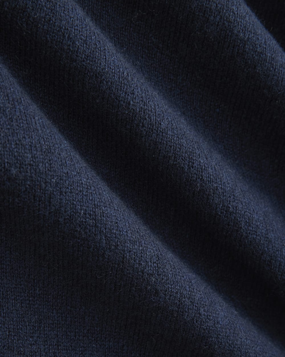 Cashmere Cropped High-V Sweater in Navy — detail view