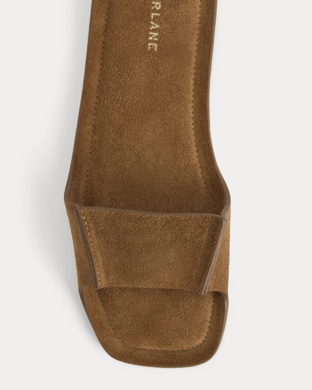 Made in Italy Opanka Band Sandal in Biscott Suede — detail view