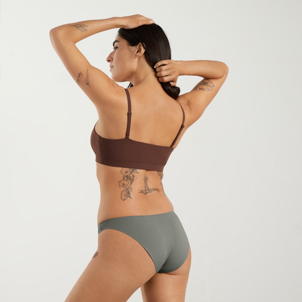 The Invisible Bikini in Pewter Green — detail view