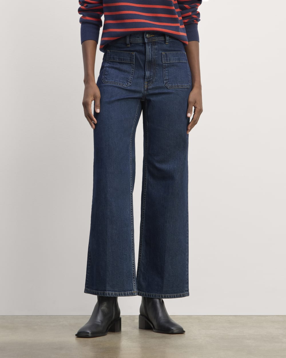 The '70s Wide Jean in Indigo Rinse — detail view